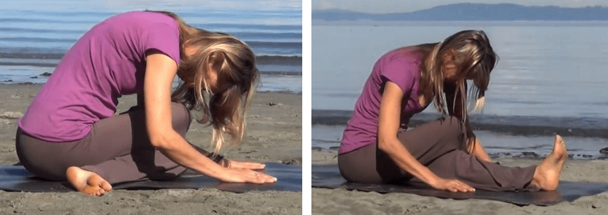 Postura do laço exercicios de ioga