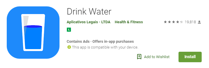 aplicativo de beleza drink water